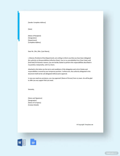 free authority delegation letter template