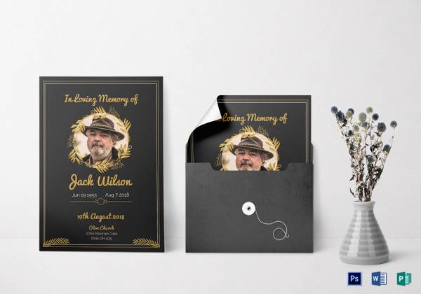 funeral invitation template in psd
