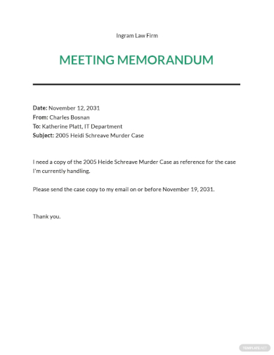 interoffice legal memo template