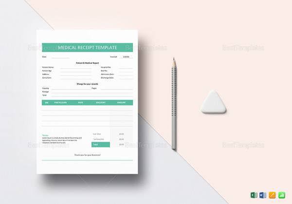 medical receipt template