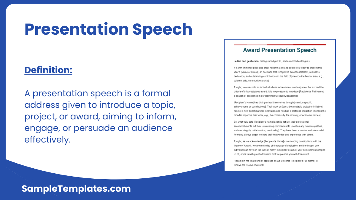 Presentation Speech