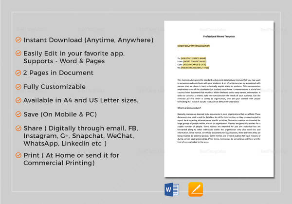 professional memo template