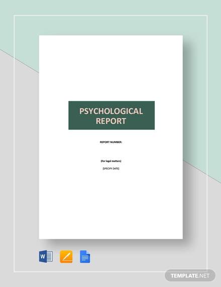 FREE 10 Sample Psychological Reports In PDF MS Word Pages Google 