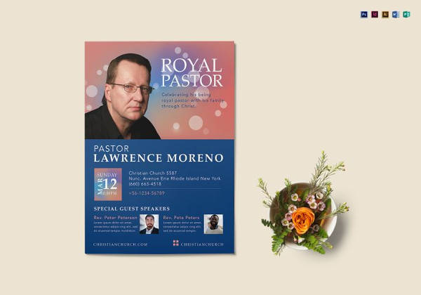 royal pastor flyer template in psd