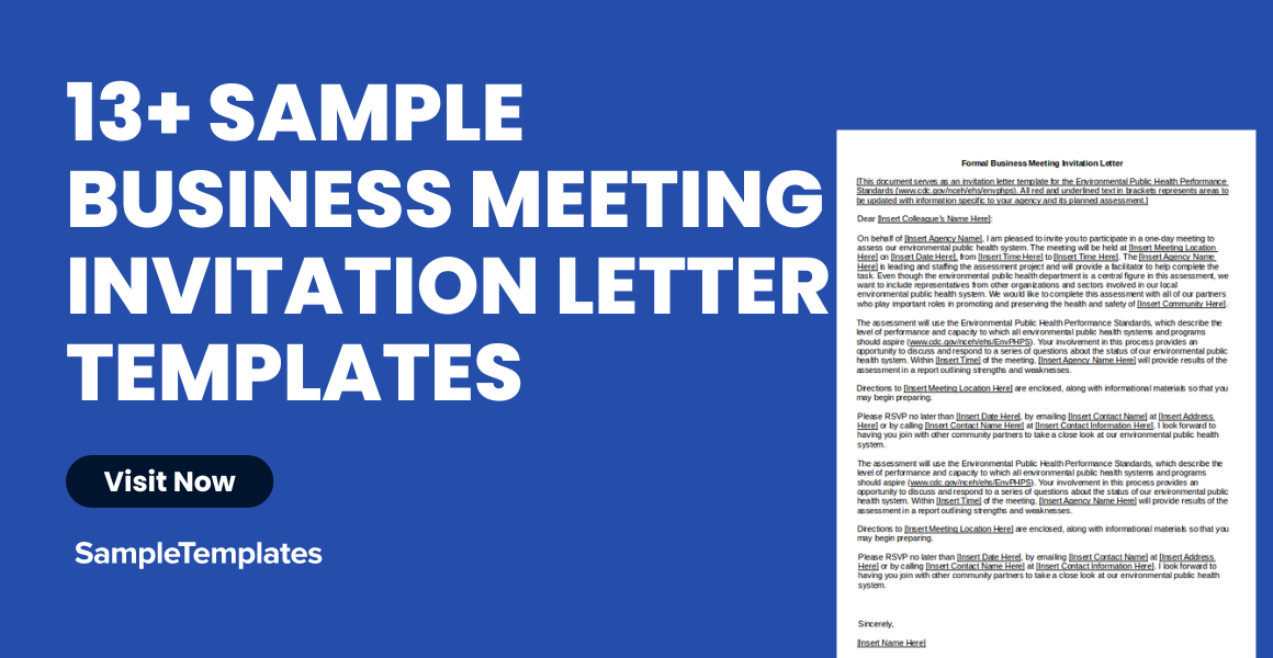 sample business meeting invitation letter templates