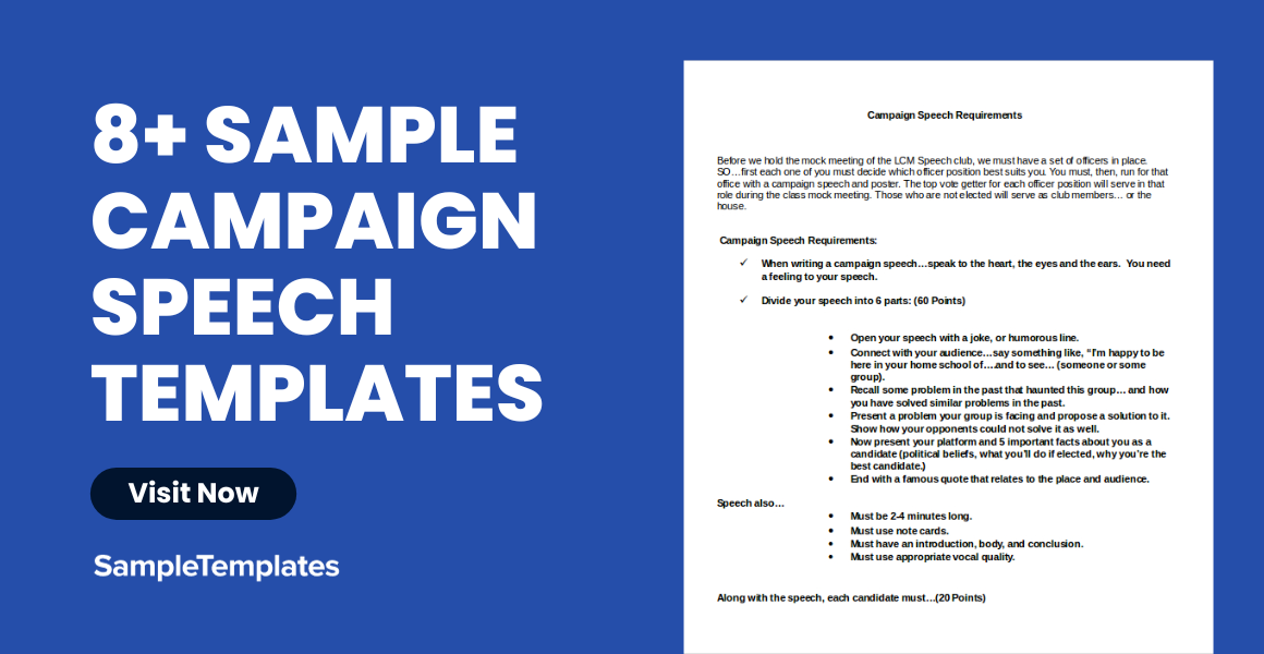 sample campaign speech template