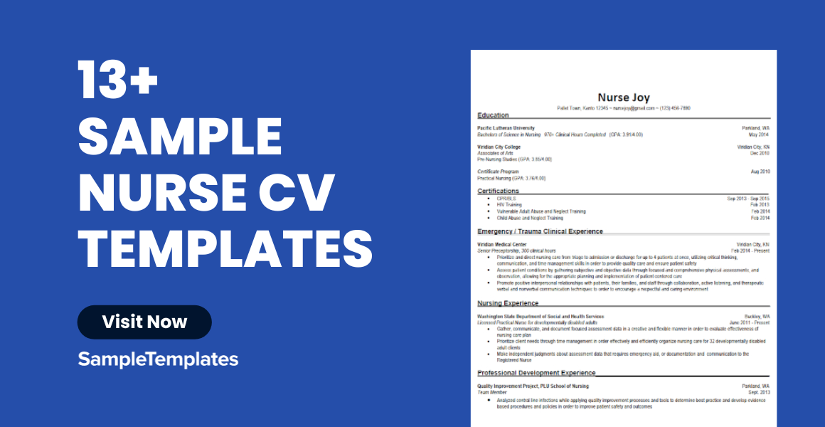 sample nurse cv templates