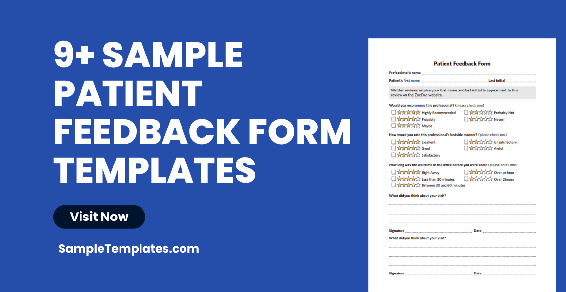 sample patient feedback form templates