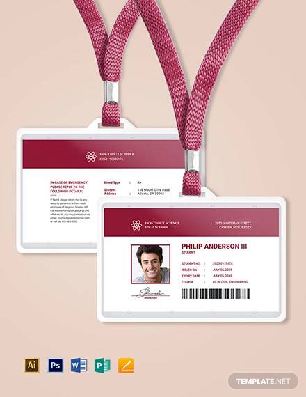 student id card template
