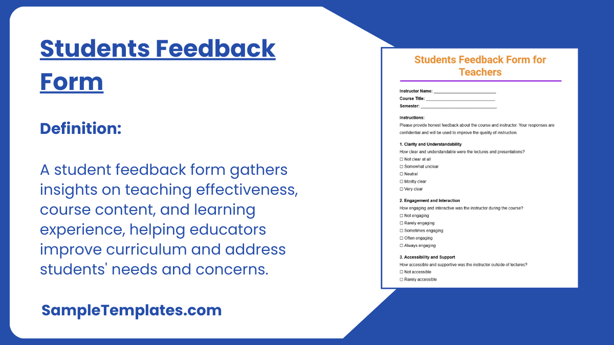 Students Feedback Form