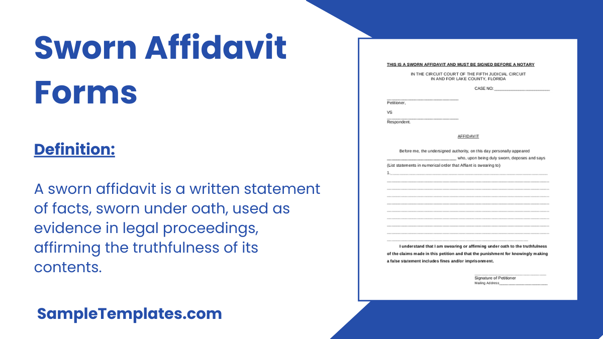 Sworn Affidavit Forms