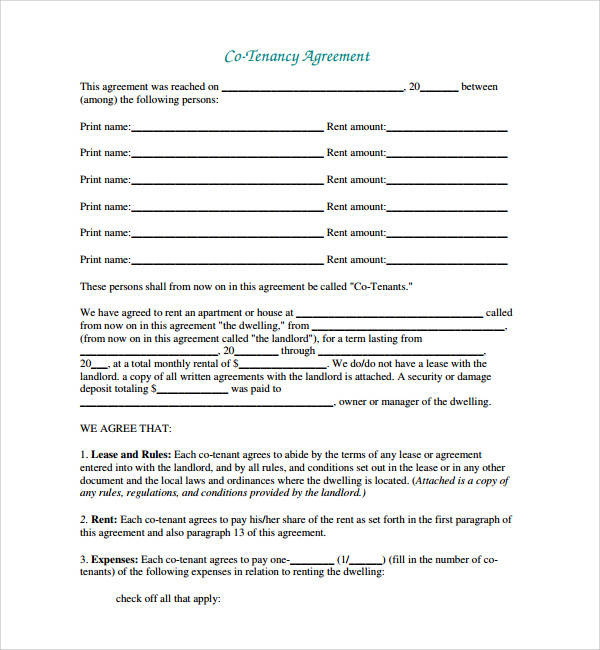 tenancy agreement template pdf