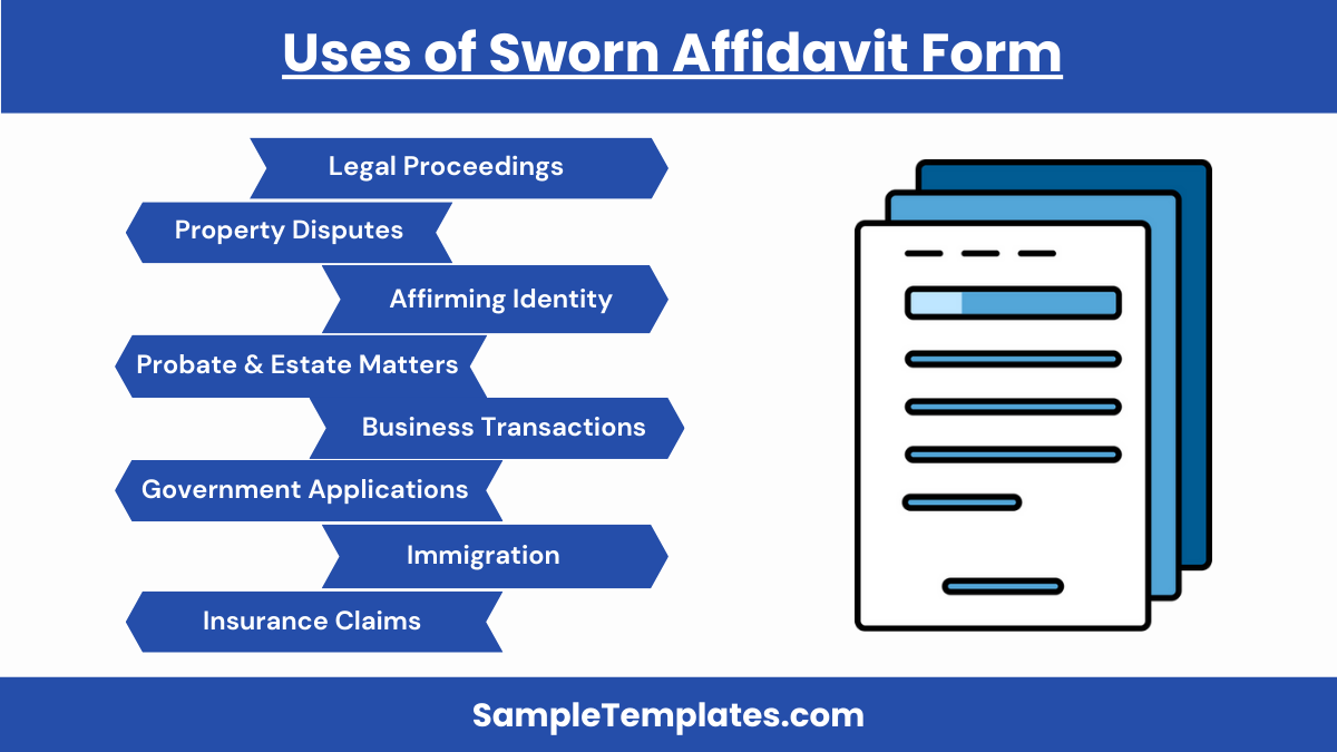 uses of sworn affidavit form