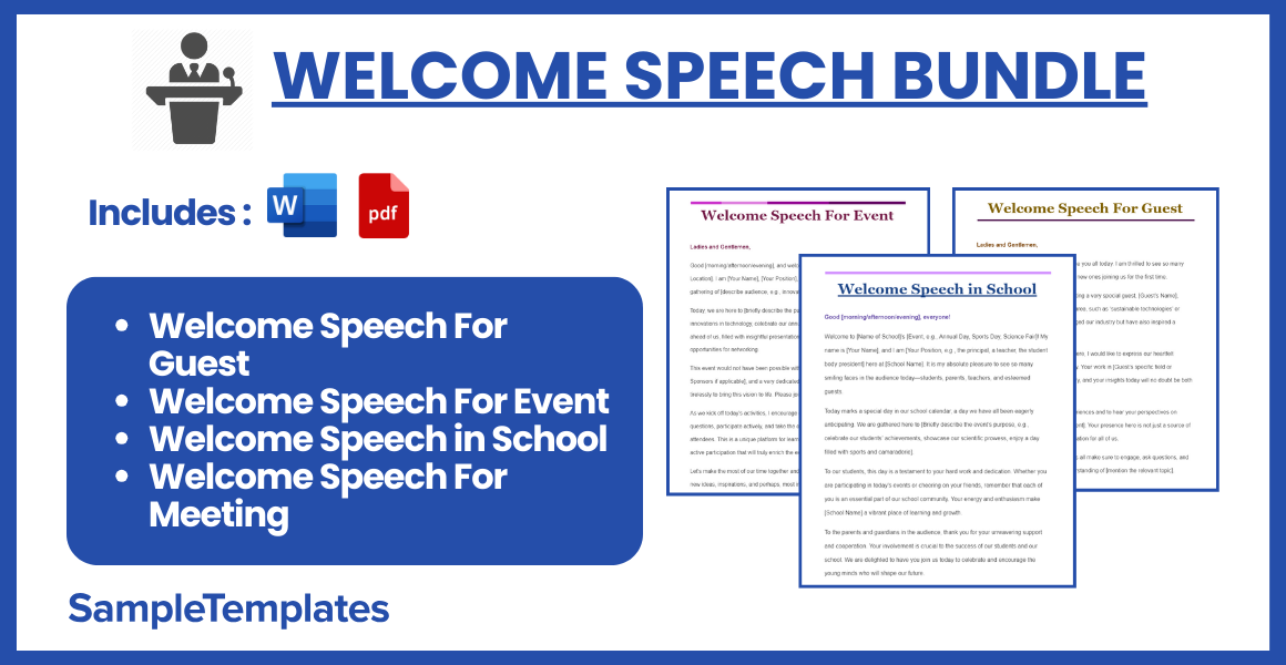 welcome speech bundle