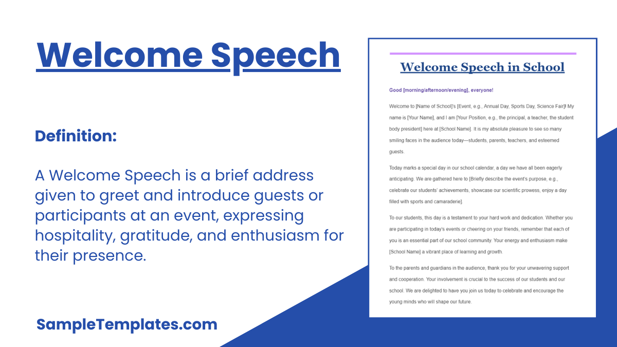 Welcome Speech