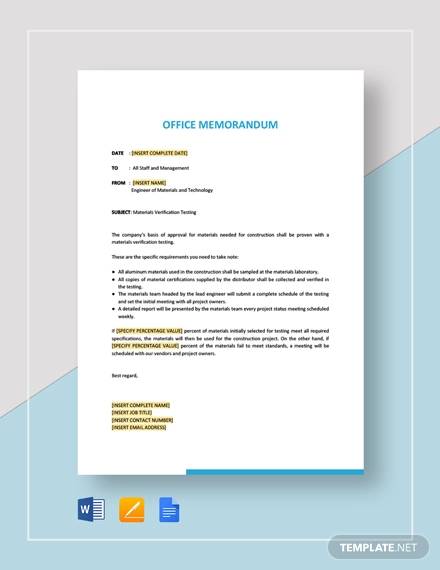 Free 12 Sample Office Memo Templates In Pdf Ms Word 6092