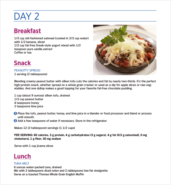 FREE 12 Sample Diet Plan Templates In PDF MS Word Google Docs Pages