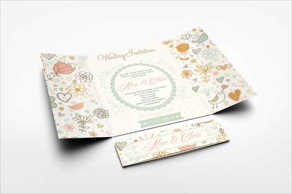 gate fold brochure mockup for wedding