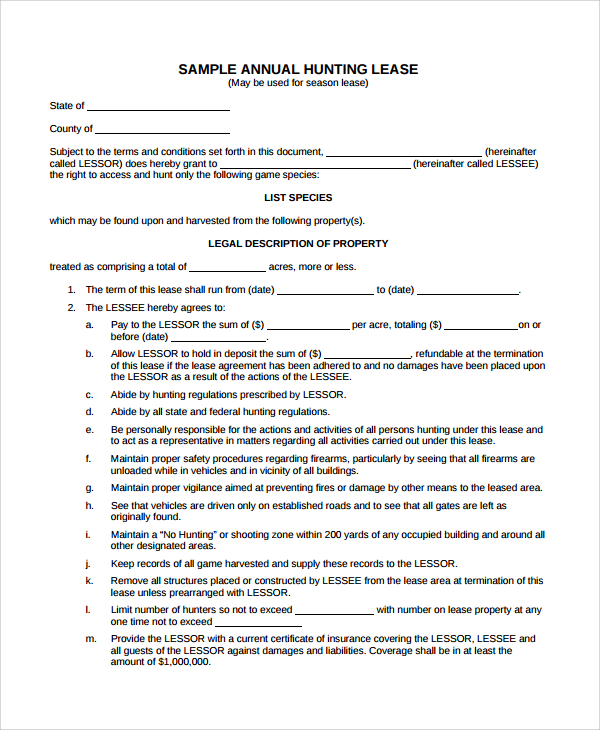 hunting lease agreement