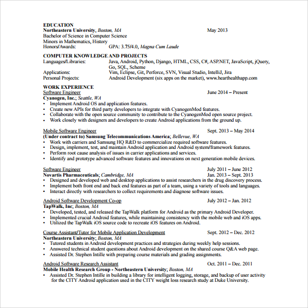 Back End Developer Resume Samples Velvet Jobs