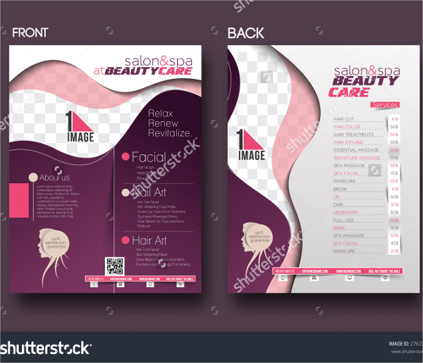 beauty care and salon flyer template