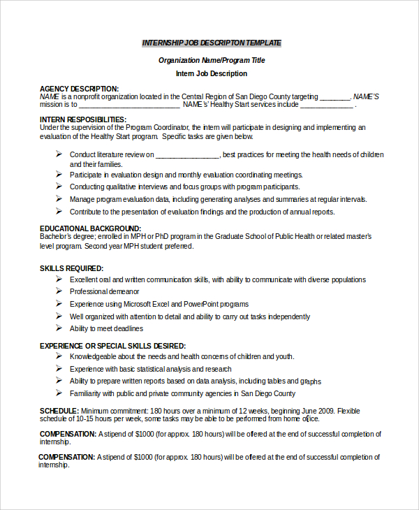 Best Job Description Template