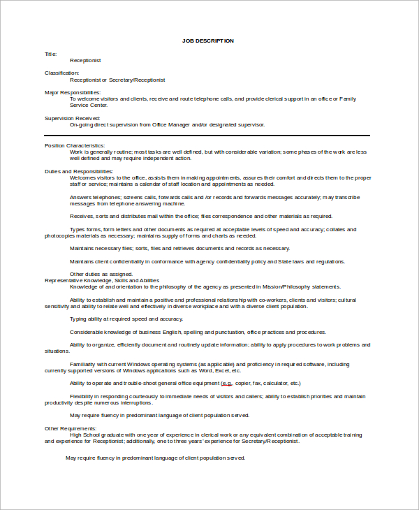 sample job description template1