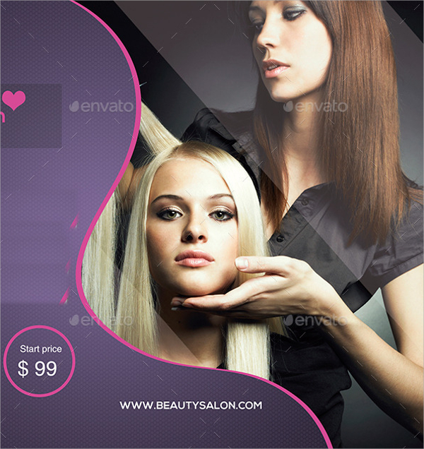 stylish beauty salon flyer template