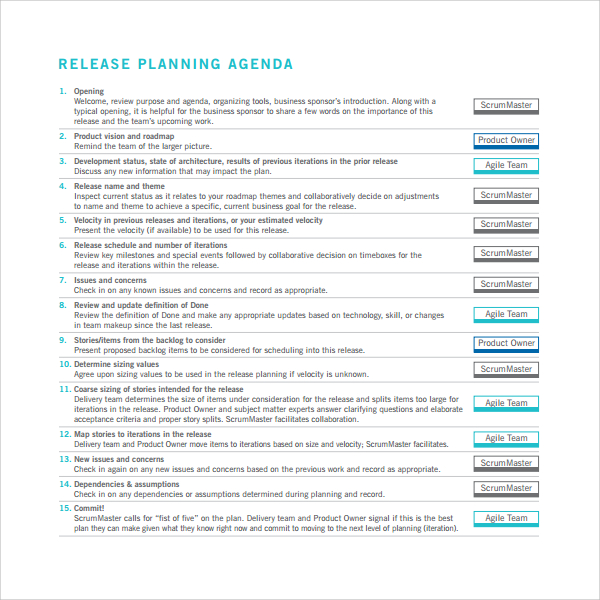 product release plan template