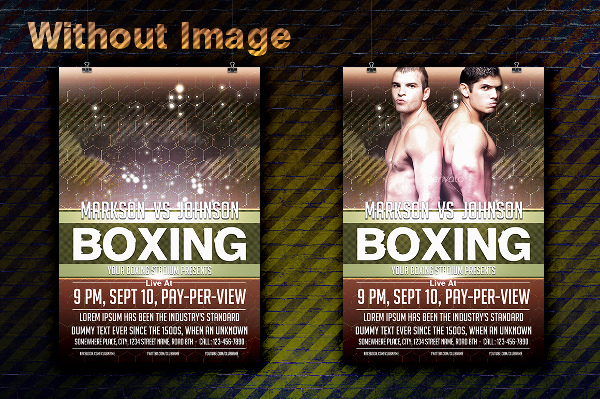 boxing ufc flyer template