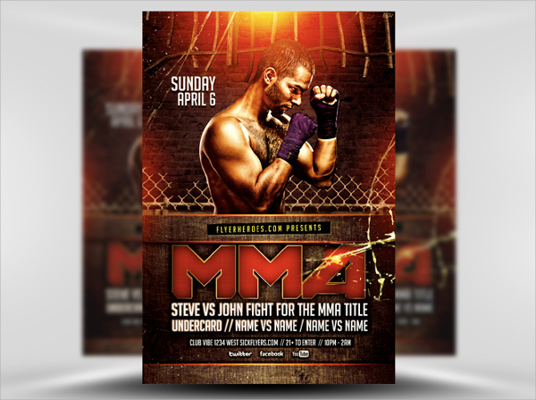 mma ufc flyer template