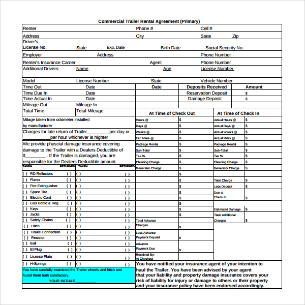 Trailer Rental Agreement Fill Out And Sign Printable Pdf Template 3 