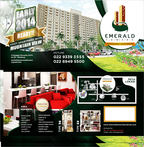 emerald residence flyer template