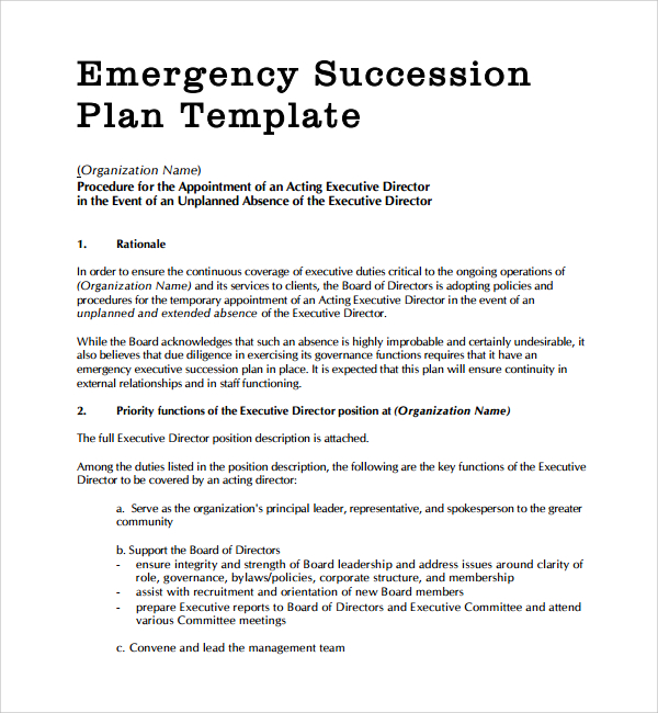 FREE 9+ Sample Succession Plan Templates in PDF | MS Word
