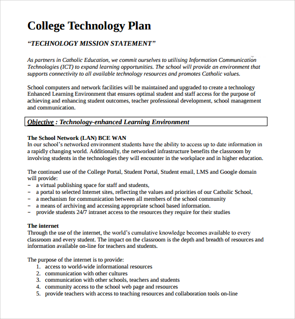 technology business plan doc