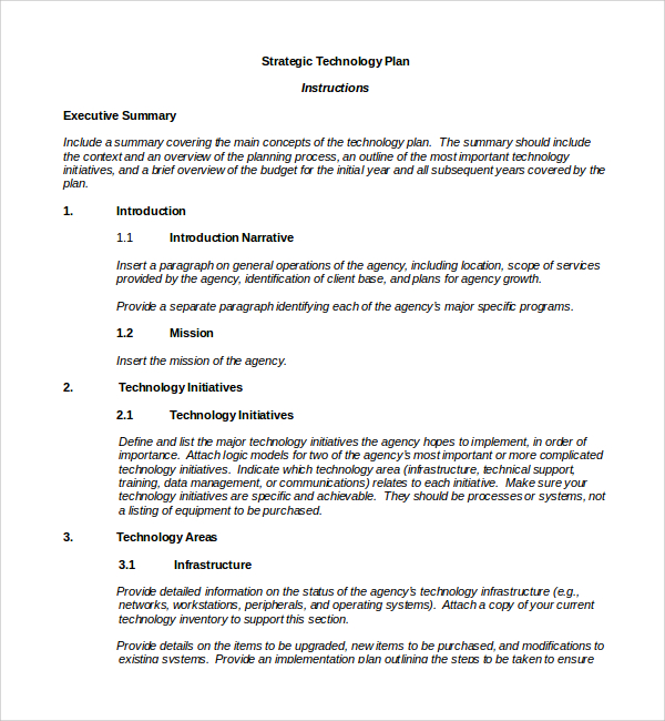 FREE 9 Sample Technology Plan Templates In PDF MS Word