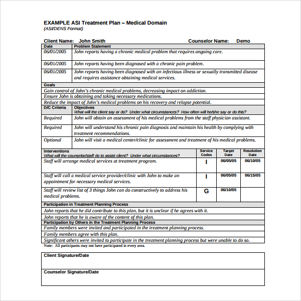 treatment plan template download