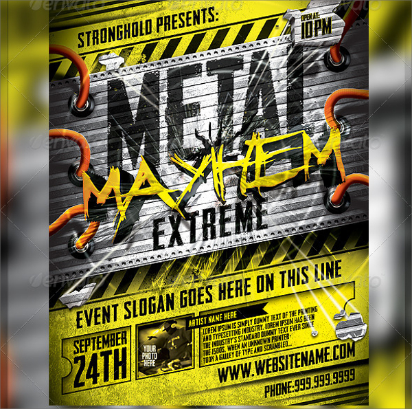 metal mayhem extreme flyer template