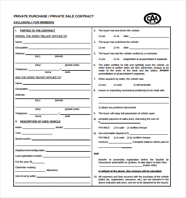 Vehicle Buyers Order Pdf