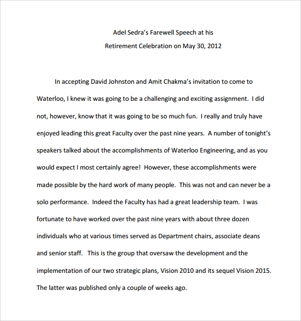 essay on retirement of teacher