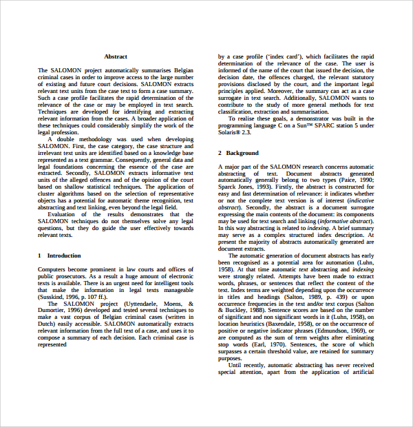 legal case summary template