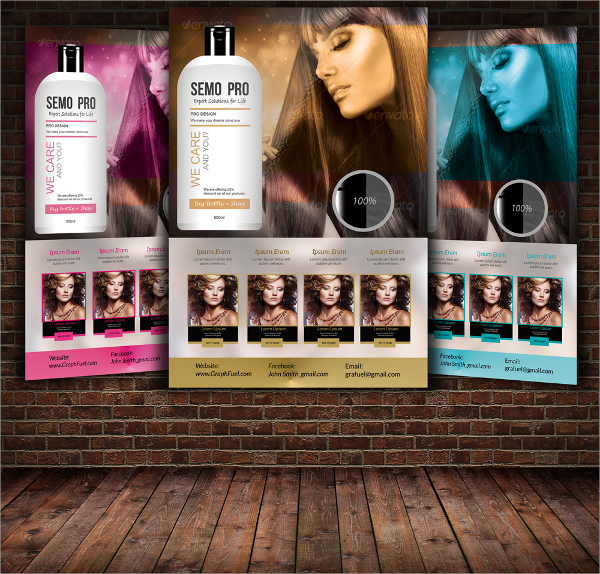 hair shine product flyer template