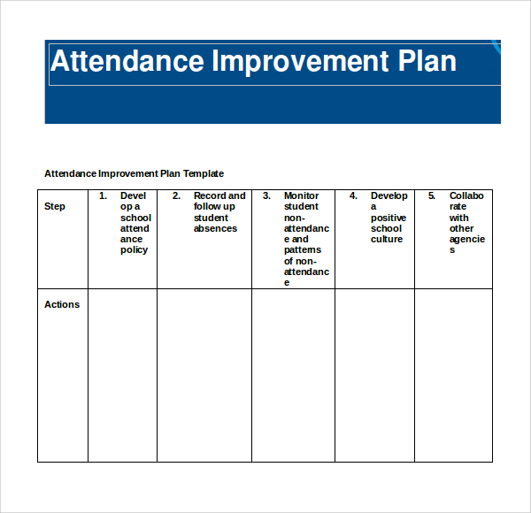 Attendance Improvement Plan Template For Work Get What You Need For Free