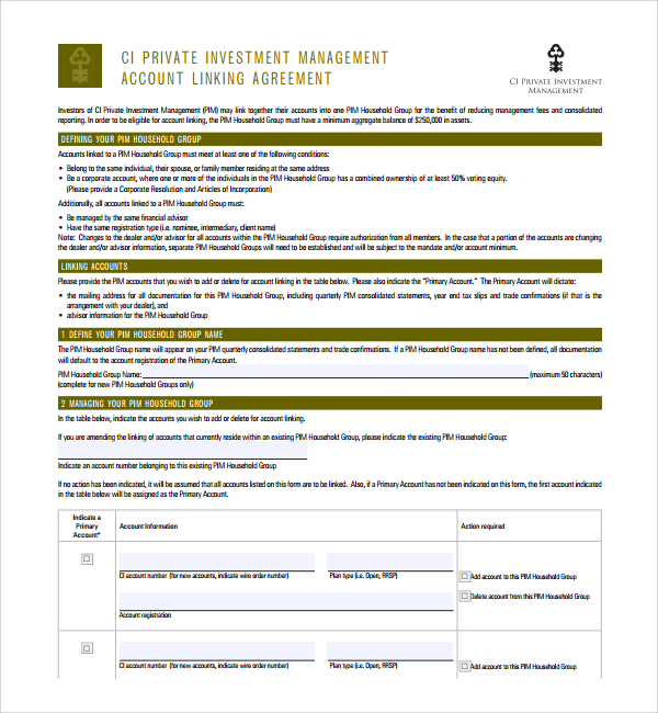 free linking agreement template