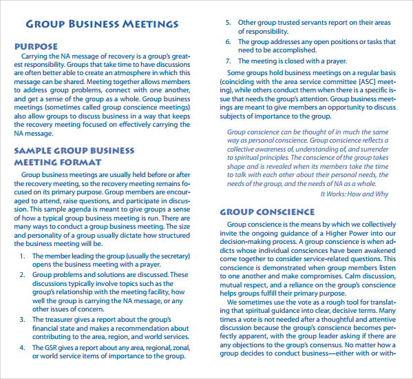 business meeting plan template