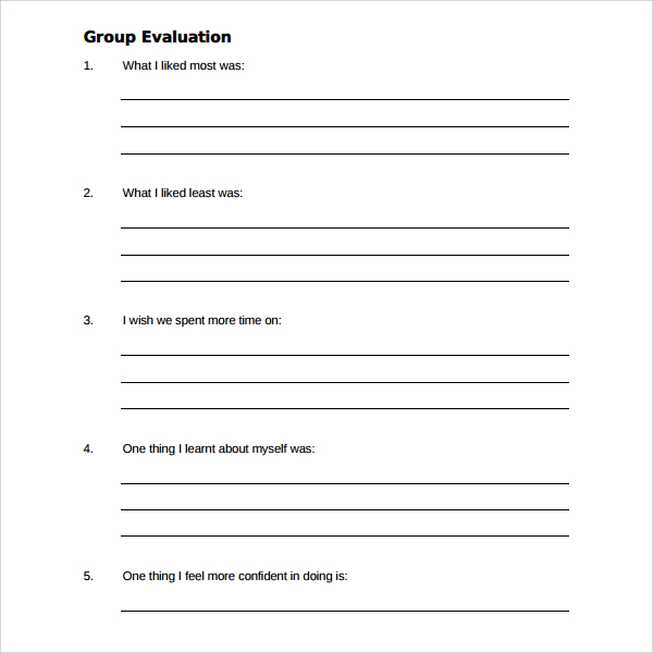 school activity evaluation form