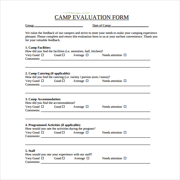 group training evaluation form
