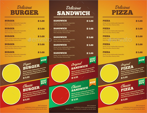 trifold food brochure