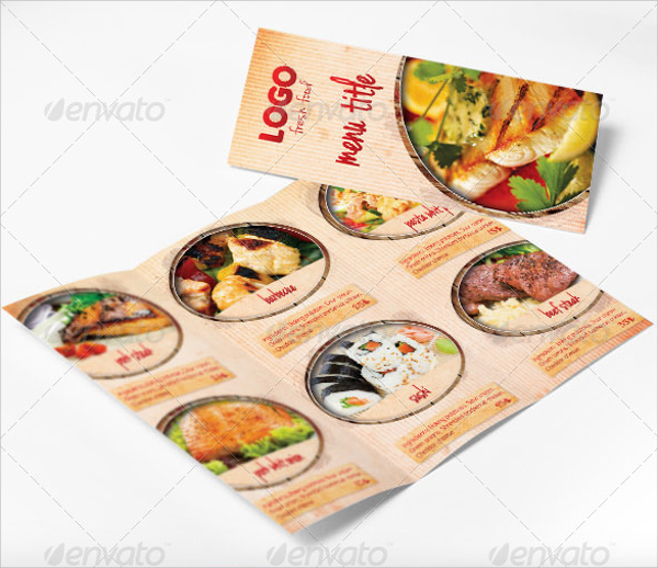 food menu tri fold brochure