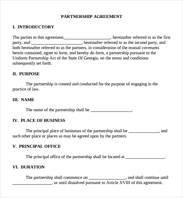 8 Business Partner Agreements Sample Templates